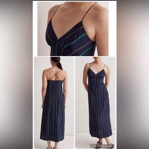 Madewell Layton Midi Slip Dress Size 00 in Fresh Blueberry NWOT
